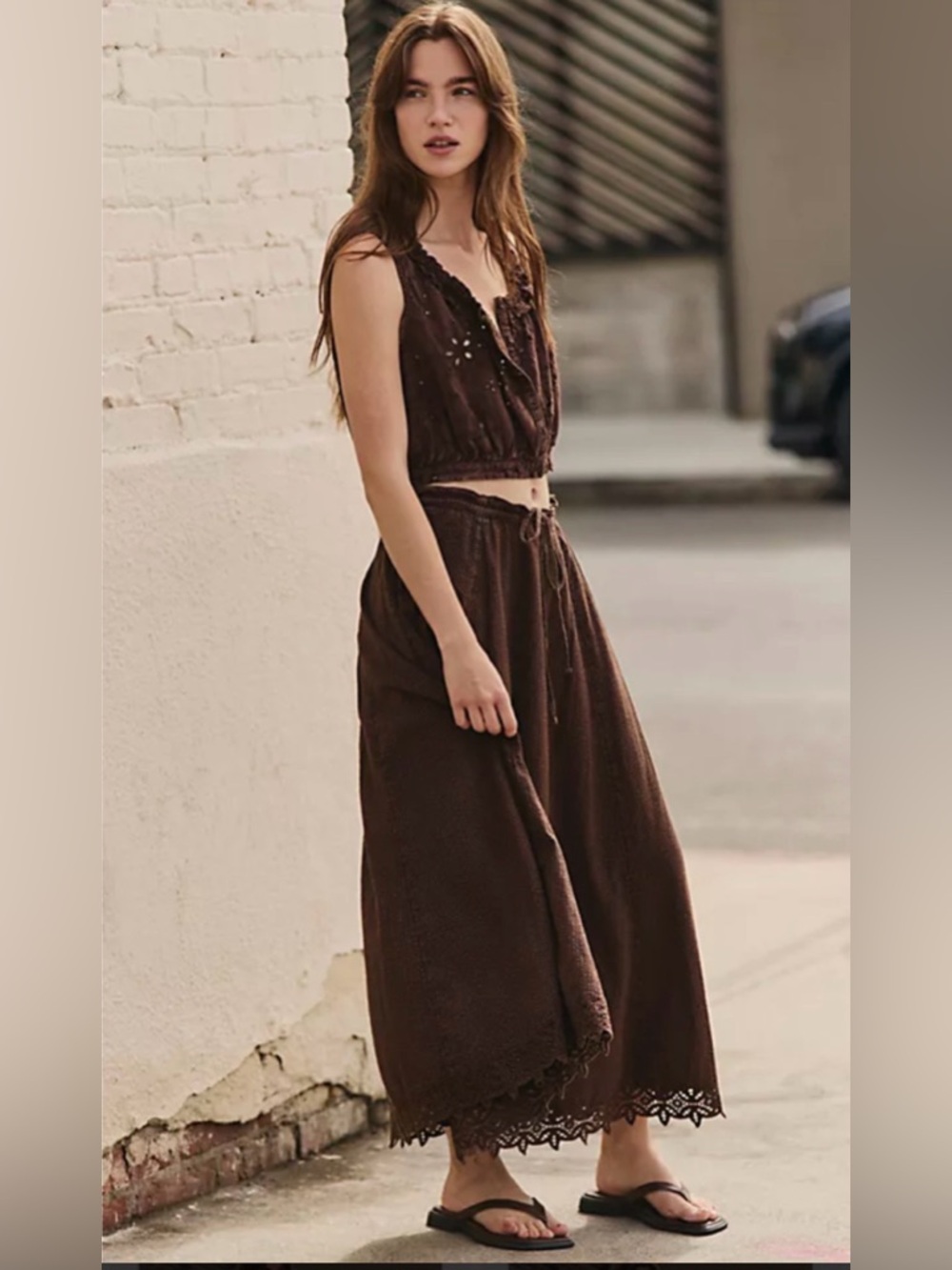 Free People Madelyn Cotton Maxi Skirt Set 🔥 Size M